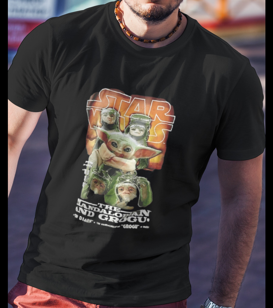 Star Wars The Mandalorian Grogu Din Djarin Anzellan Droidsmiths Collage This Is Way T-Shirt