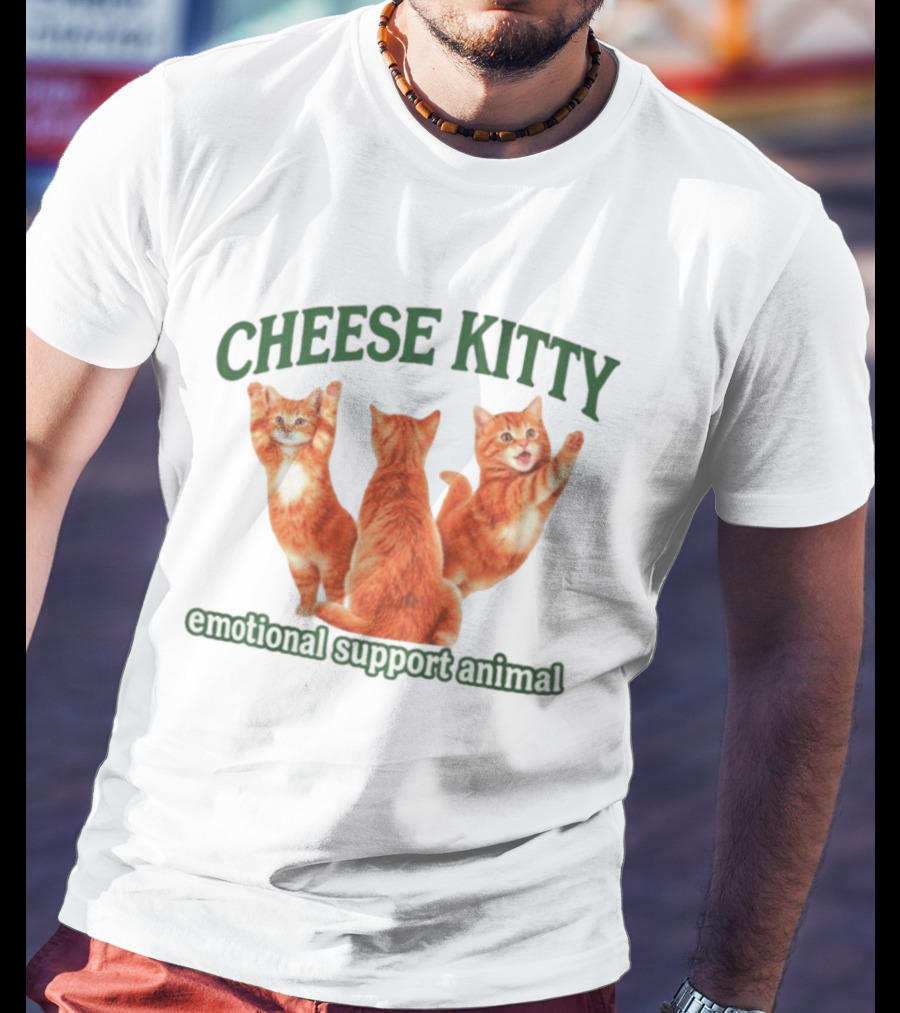 Cheese Kitty Emotional Support Animal Cats T-Shirt