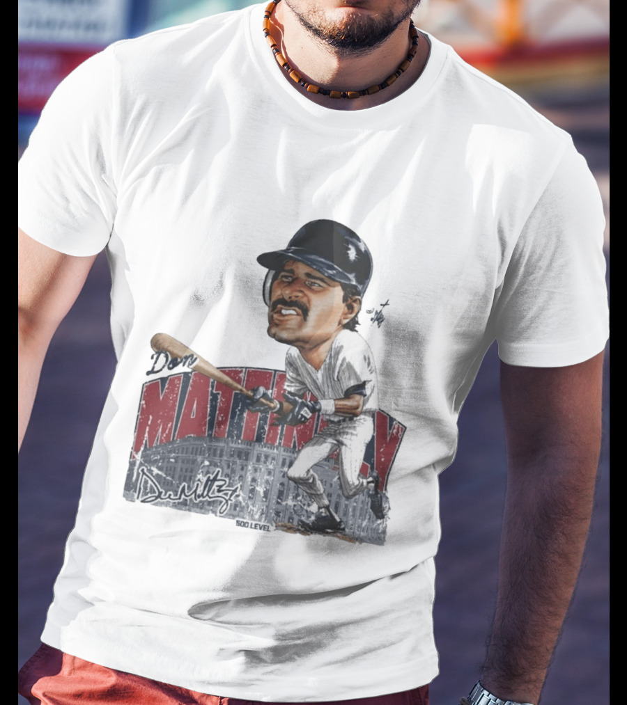Don Mattingly New York 500 Level Bruce Stark Collection Baseball Stadium T-Shirt