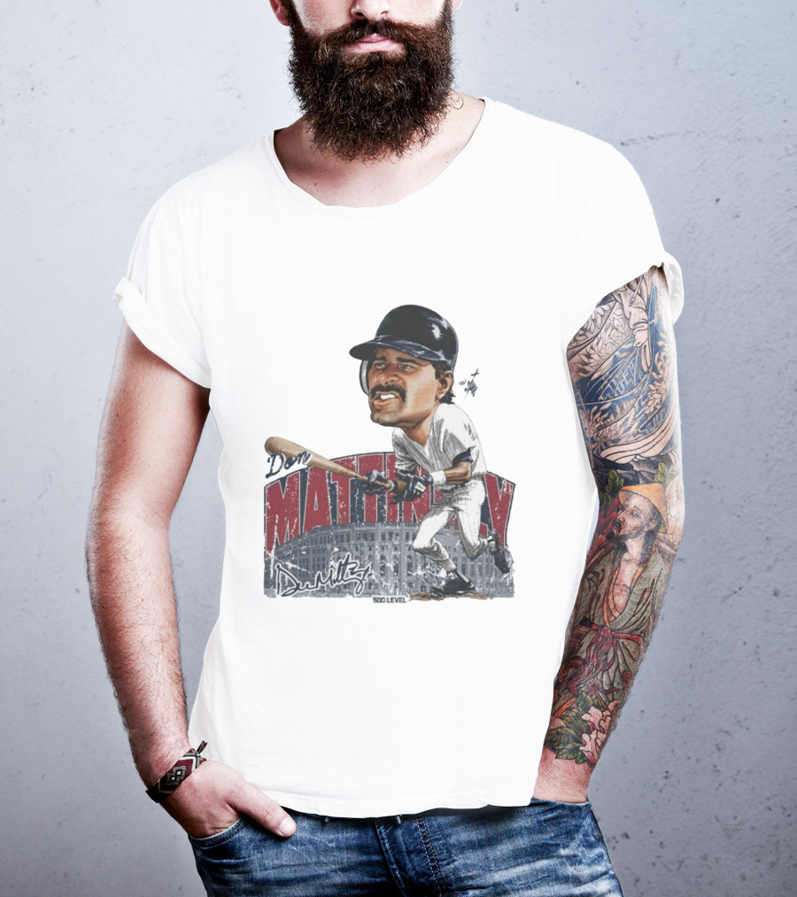 Don Mattingly New York 500 Level Bruce Stark Collection Baseball Stadium T-Shirt