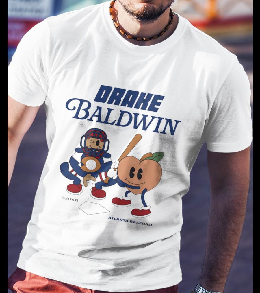 Drake Baldwin Animated Players Atlanta Baseball Peachtree T-Shirt