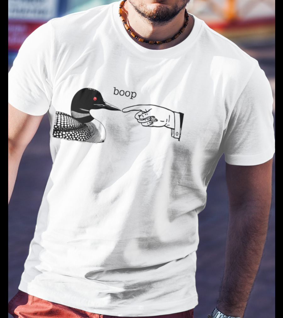Loon Boop Minnesota Finger Touching Bird T-Shirt