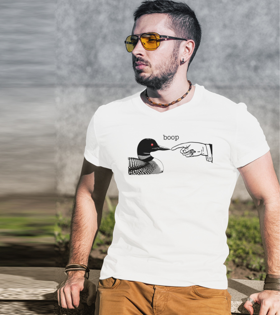 Loon Boop Minnesota Finger Touching Bird T-Shirt