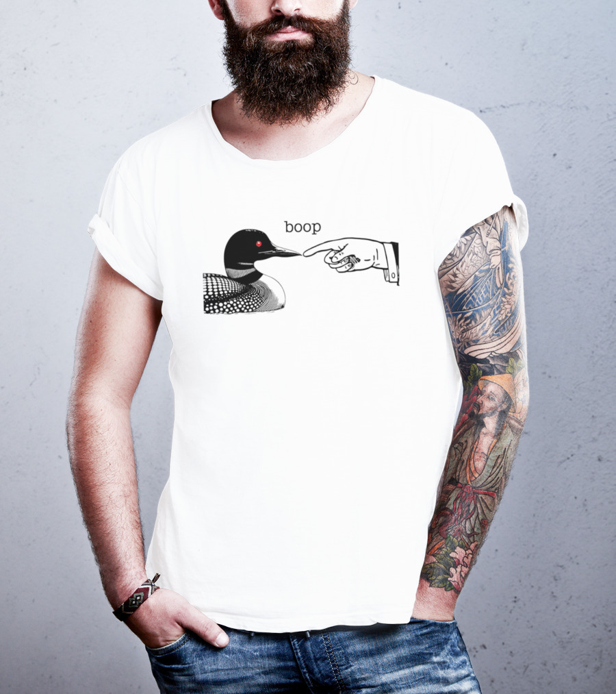 Loon Boop Minnesota Finger Touching Bird T-Shirt