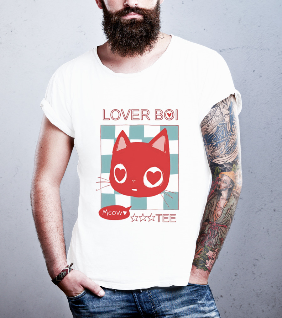 Lover Boi Meow Red Cat Star T-Shirt