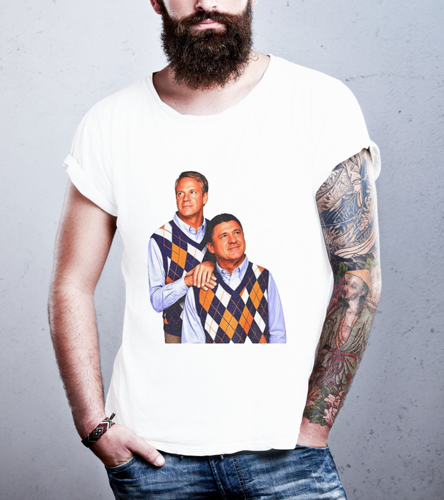 LSU Coaches Step Brothers Argyle Sweater Lane Kiffin T-Shirt