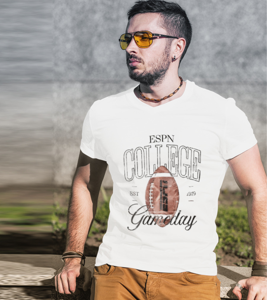 ESPN College Gameday Established 1979 Distressed Football T-Shirt