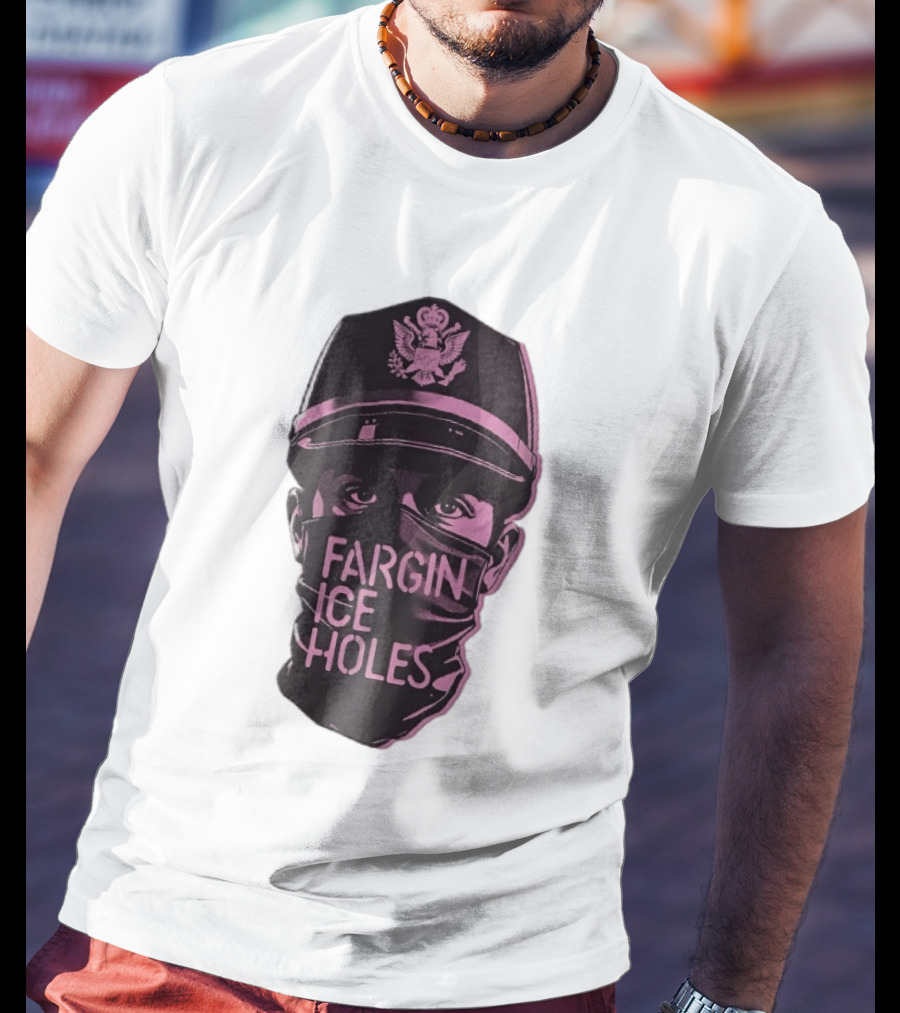 Fargin Ice Holes Masked Officer Police Cap Eagle T-Shirt