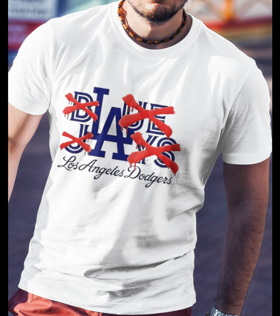 Blue Jays Los Angeles Dodgers Dripping Red X Marks T-Shirt