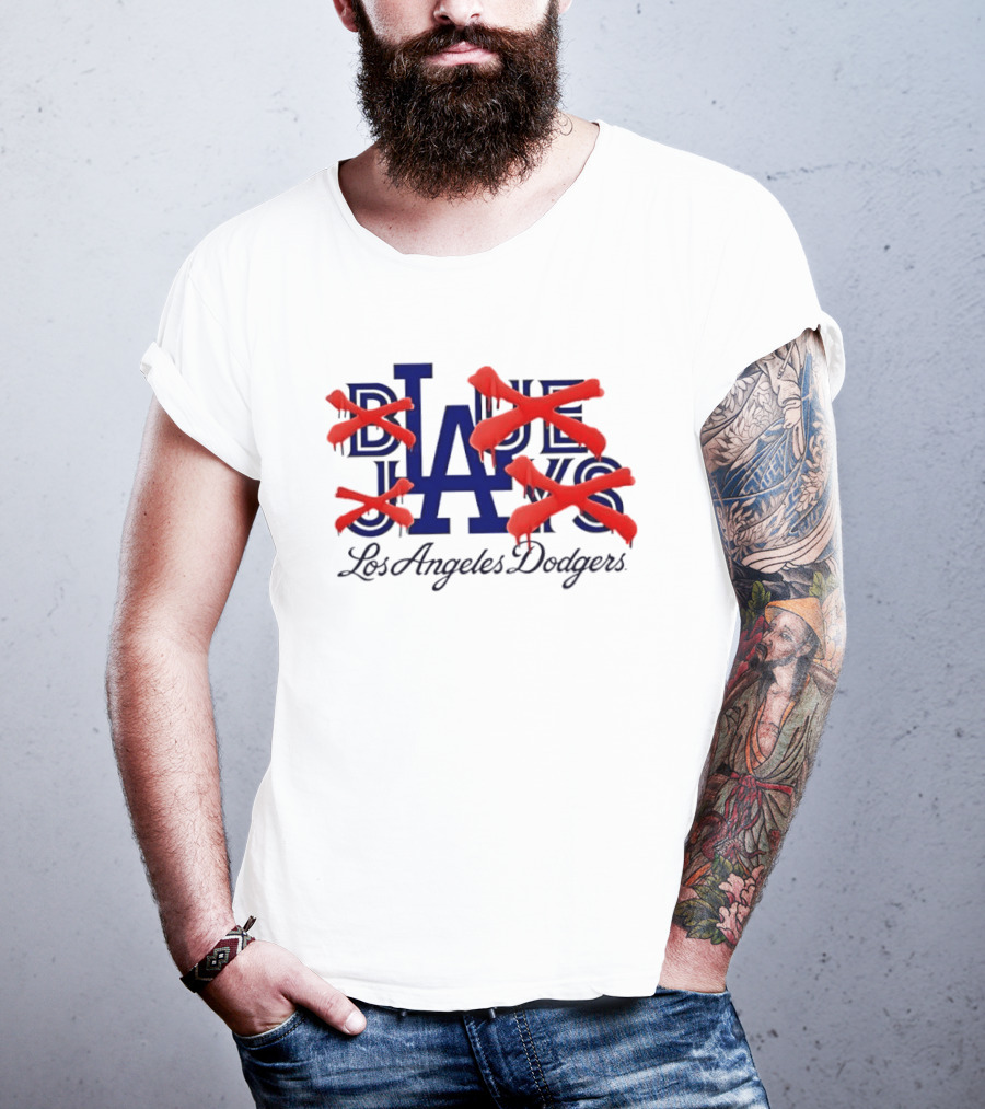 Blue Jays Los Angeles Dodgers Dripping Red X Marks T-Shirt