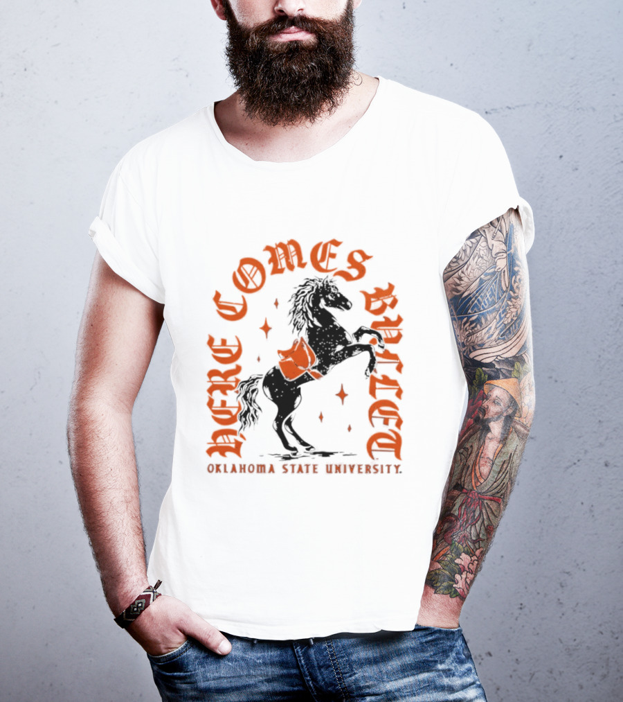 Oklahoma State University Here Comes Bullet Horse Riding Spirit T-Shirt