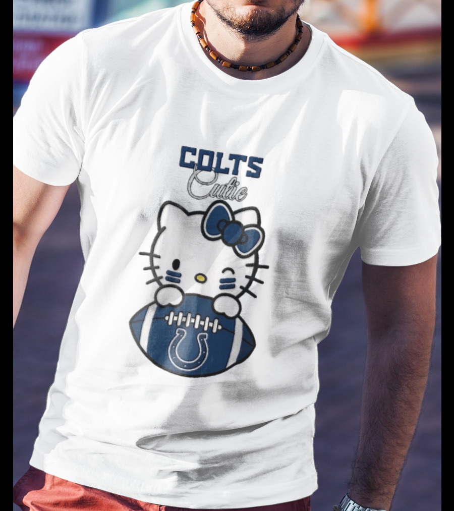 Indianapolis Colts Cutie Cartoon Cat Football Bow T-Shirt