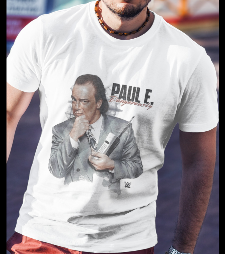 Paul E. Dangerously WWE Retro Suit And Cell Phone Pose T-Shirt