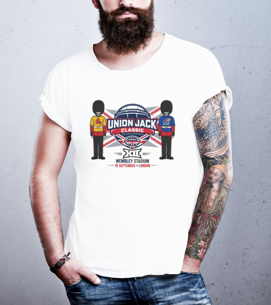 Kansas Jayhawks Vs Arizona State Union Jack Classic 2026 Wembley Stadium London 19 September T-Shirt