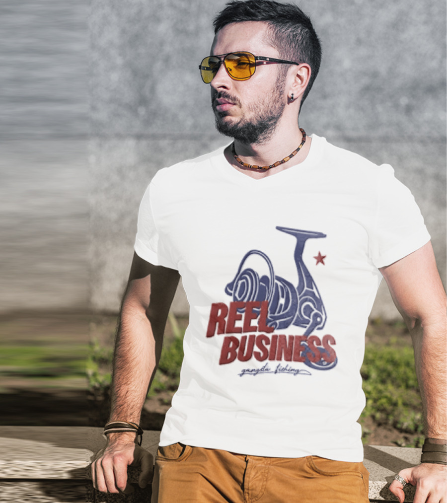 Reel Business Gangsta Fishing Reel Star T-Shirt