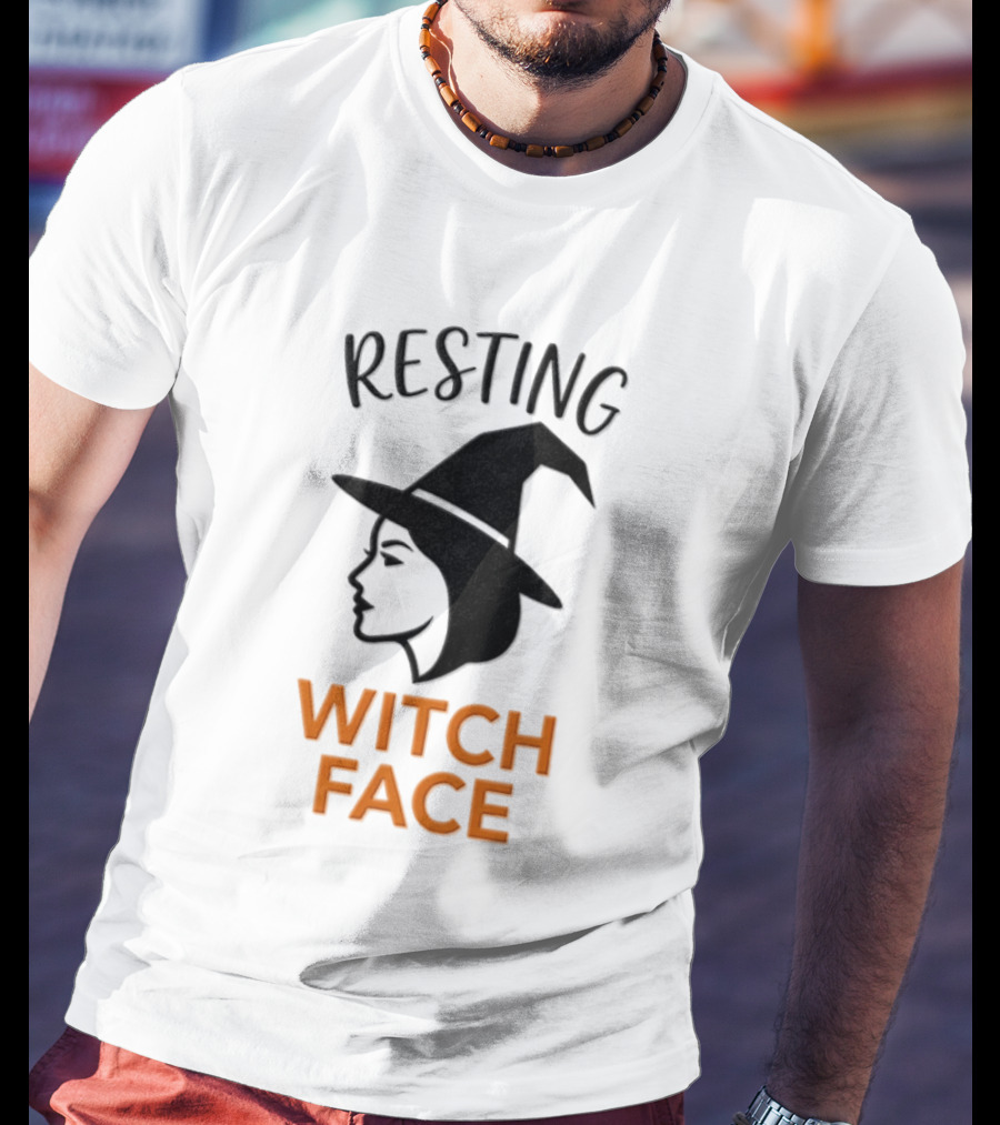 Resting Witch Face Halloween Witch Hat T-Shirt