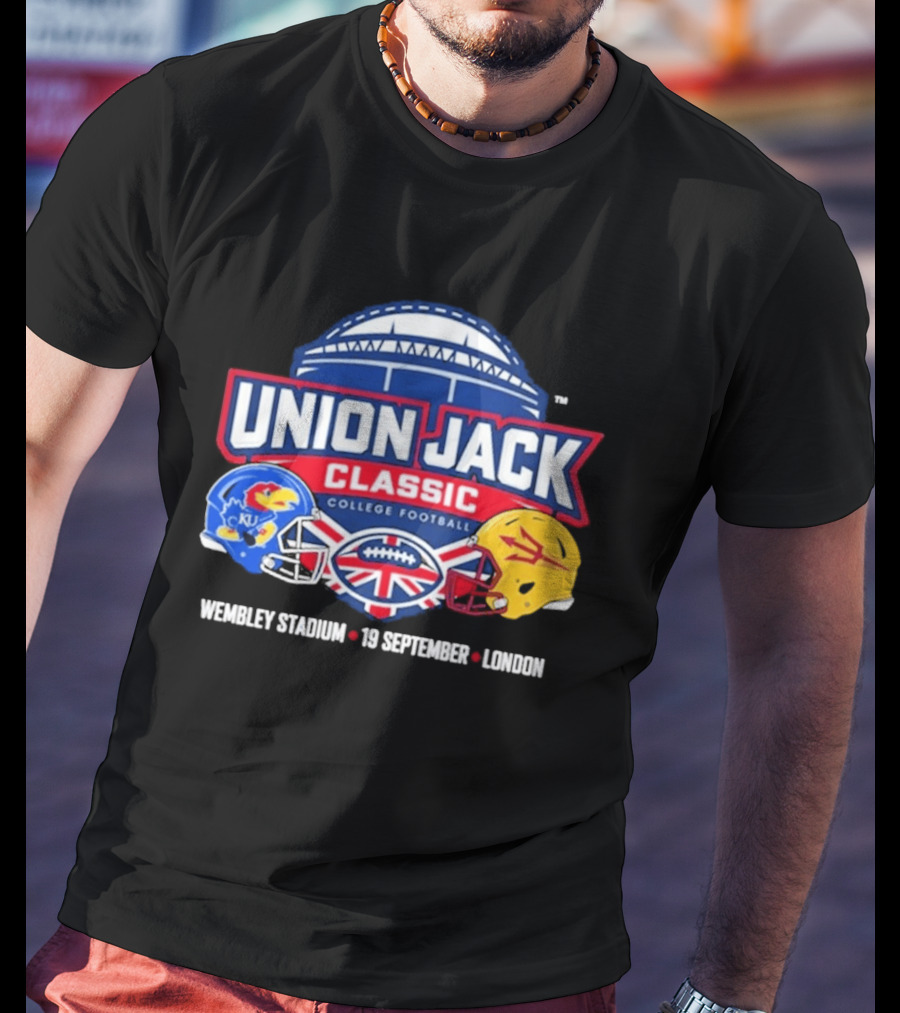 Union Jack Classic College Football Kansas Vs Arizona State Wembleу Stadium London 19 September 2026 T-Shirt