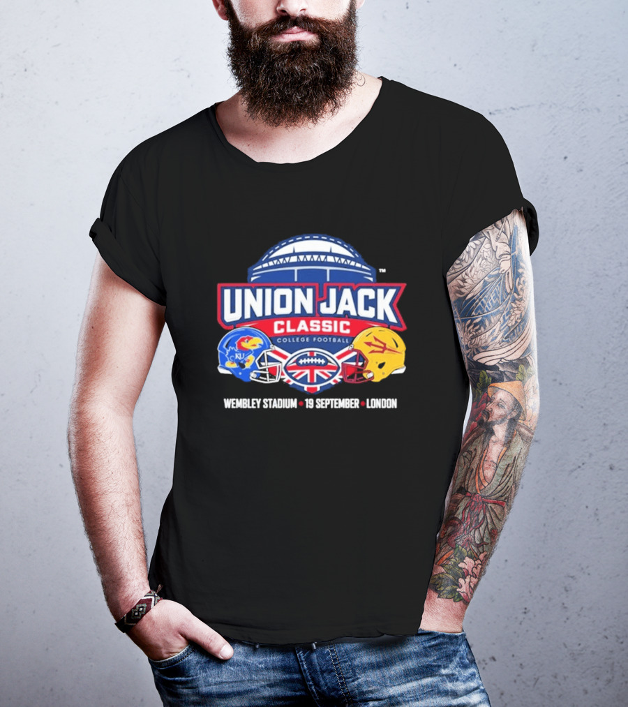 Union Jack Classic College Football Kansas Vs Arizona State Wembleу Stadium London 19 September 2026 T-Shirt