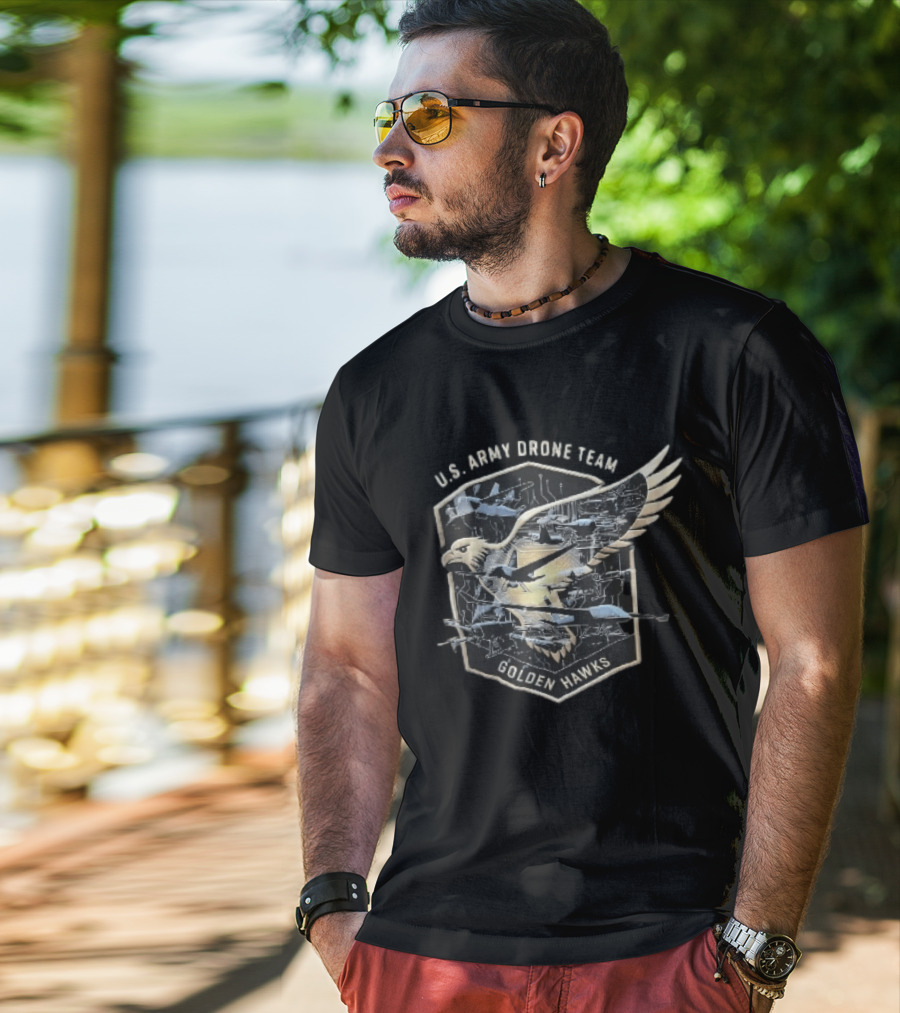 U.S. Army Drone Team Golden Hawks UAV Aircraft Eagle Circuit Board T-Shirt