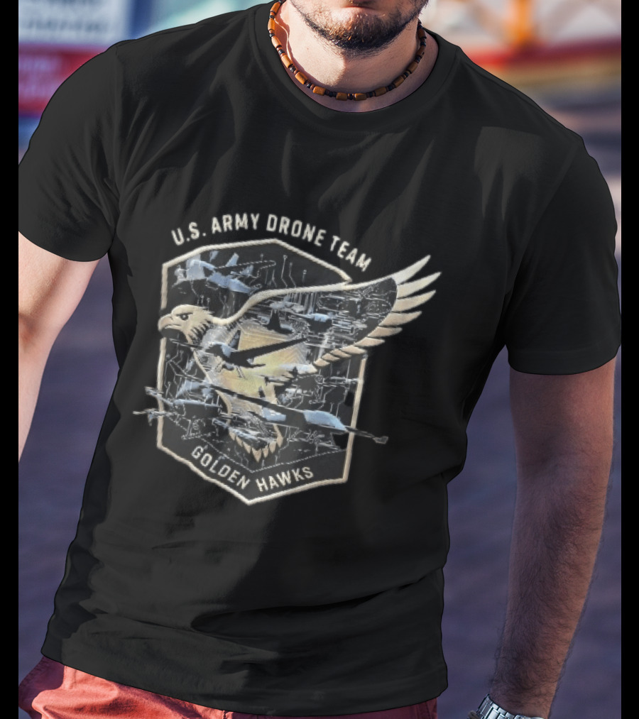 U.S. Army Drone Team Golden Hawks UAV Aircraft Eagle Circuit Board T-Shirt