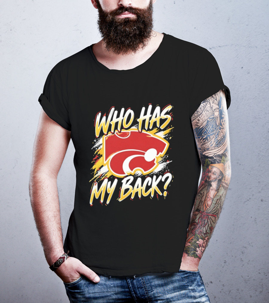 Wildcat Who Has My Back Bold Red And White Paw Print T-Shirt