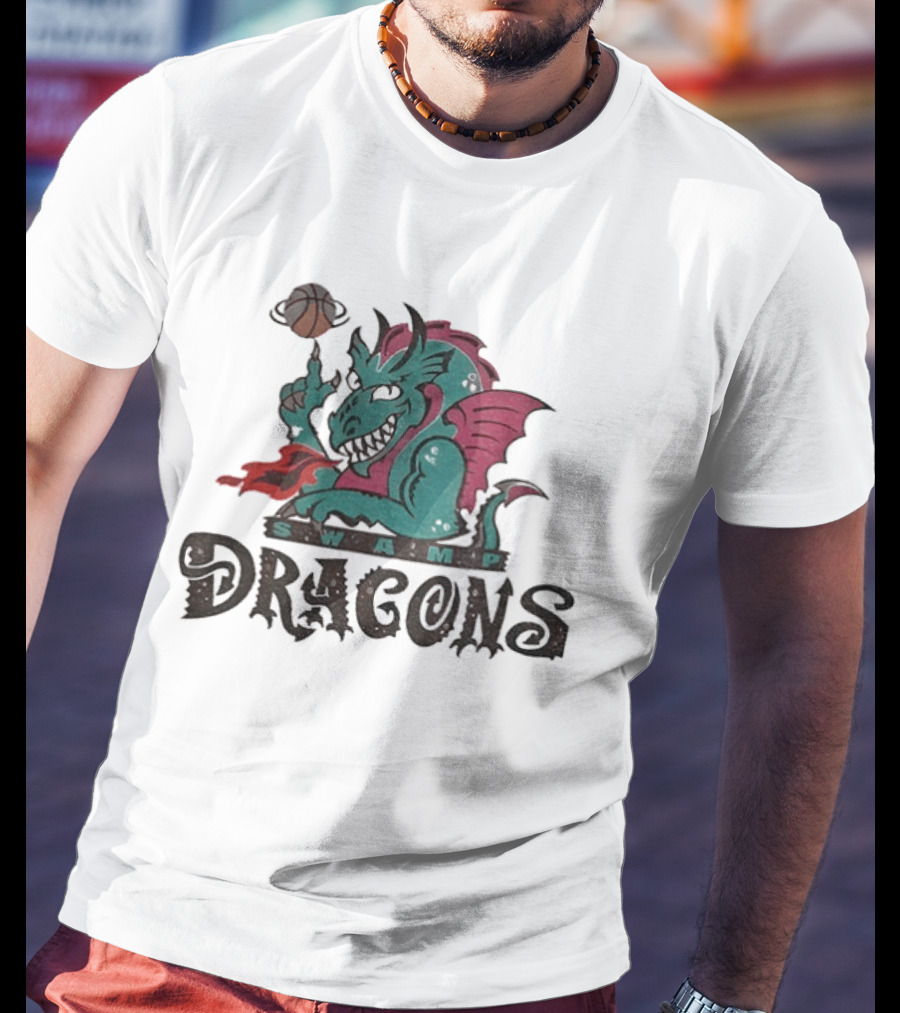 Swamp Dragons Basketball Fire Breathing Monster T-Shirt