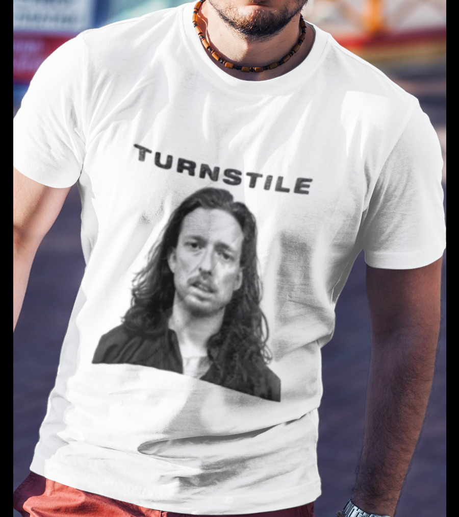 Turnstile Man Black And White T-Shirt