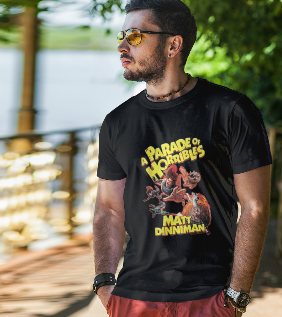 A Parade Of Horribles Matt Dinniman Action Fantasy Characters Flying Flaming Ball Adventure T-Shirt