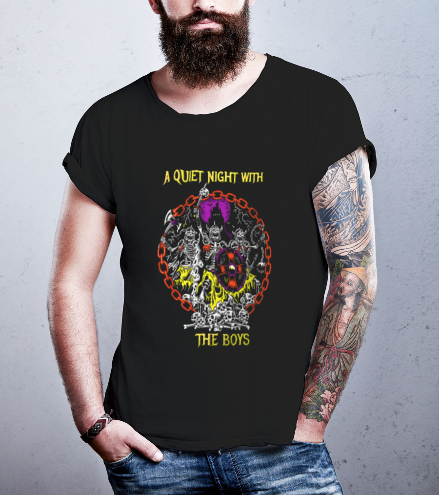 A Quiet Night With The Boys Skeleton Warriors Viking Horde T-Shirt
