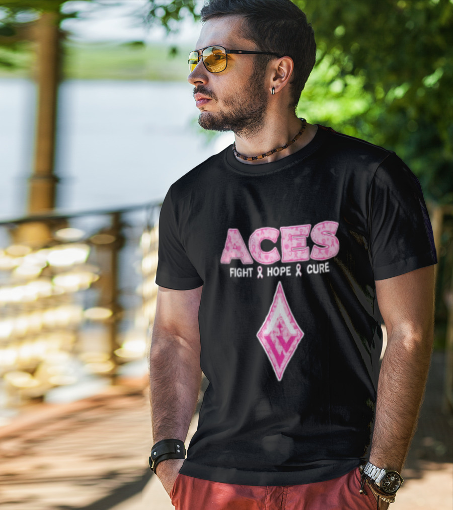 Aces Fight Hope Cure Pink Ribbon Las Vegas Aces T-Shirt
