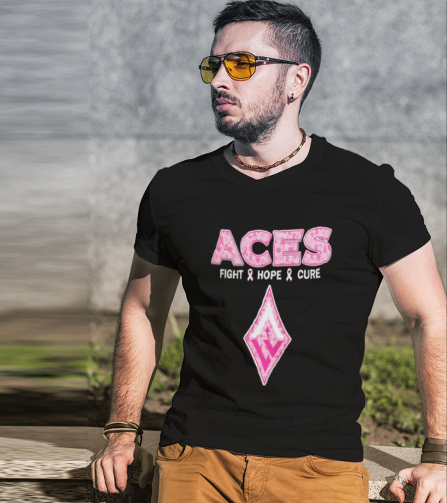 Aces Fight Hope Cure Pink Ribbon Las Vegas Aces T-Shirt
