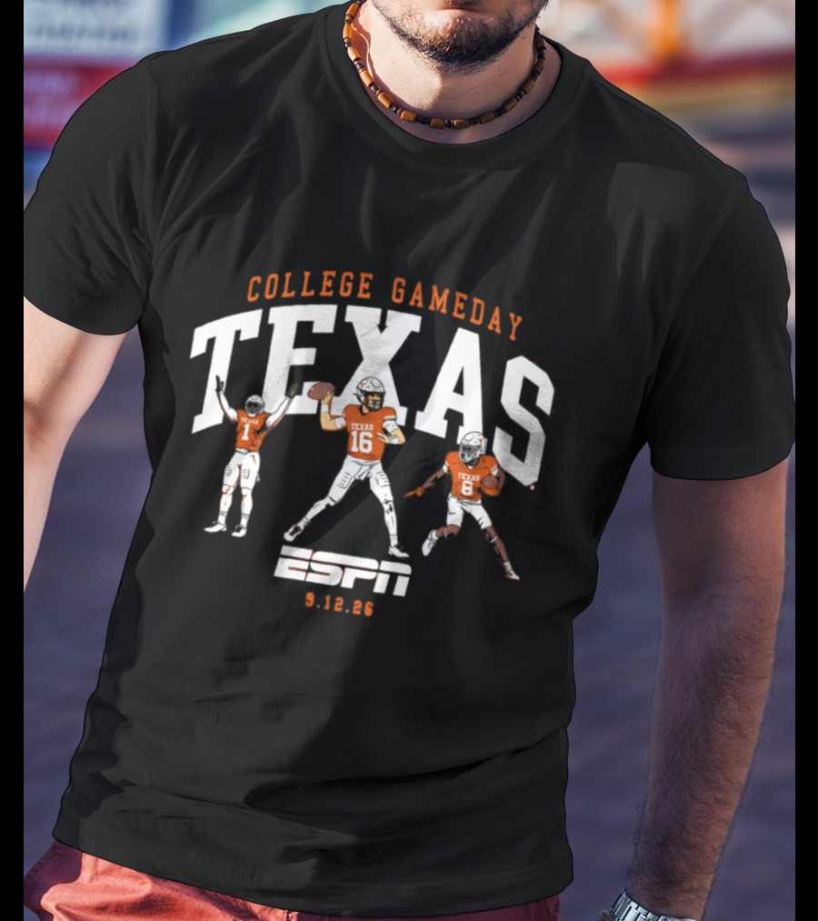 College Gameday Texas Football Players ESPN 9.12.26 T-Shirt