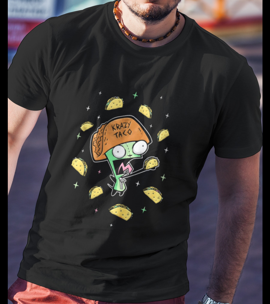 Gir Invader Zim Crazy Taco Enthusiast Cartoon T-Shirt