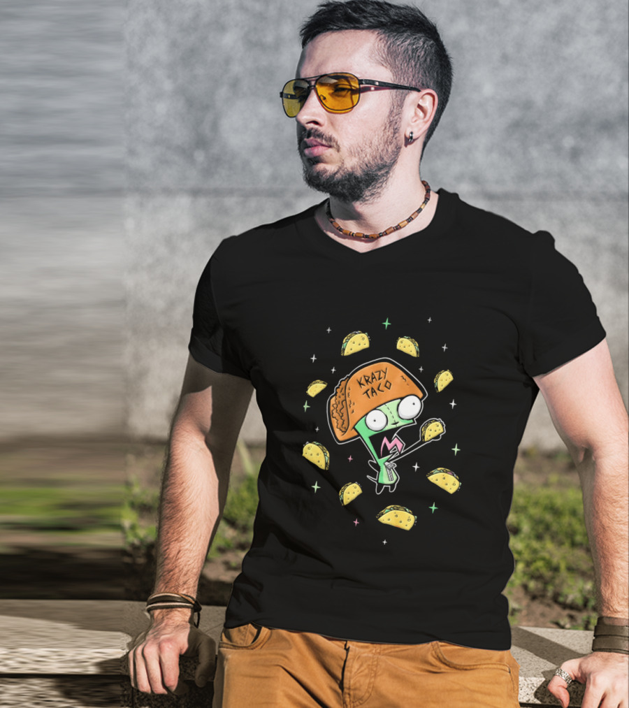Gir Invader Zim Crazy Taco Enthusiast Cartoon T-Shirt