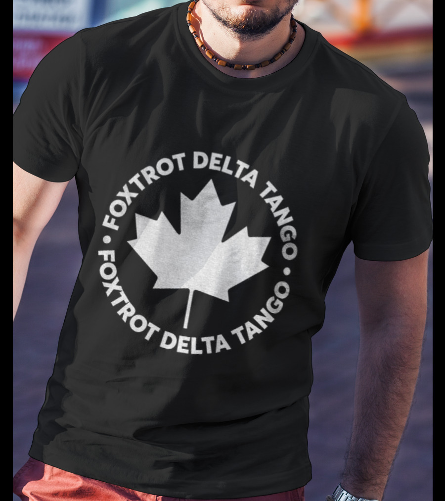 Foxtrot Delta Tango Canadian Maple Leaf Circular T-Shirt