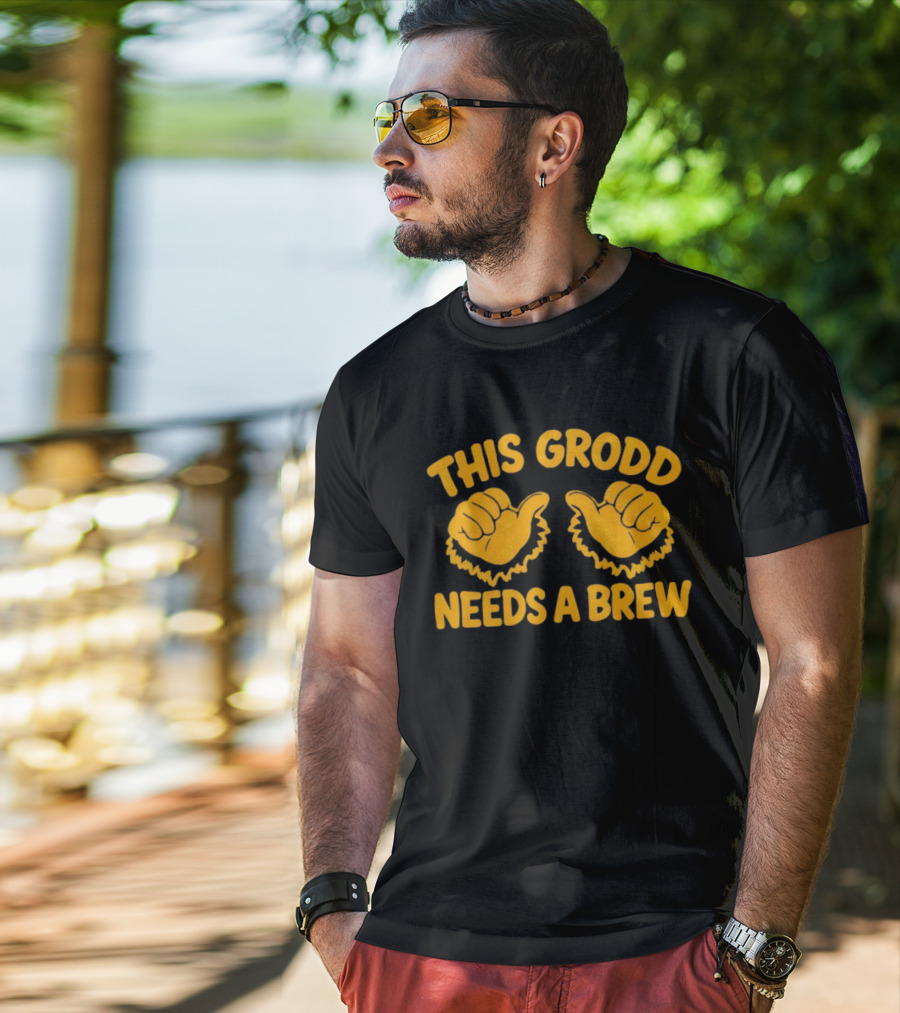 This Grodd Needs A Brew Funny Gorilla Grodd Thumbs Up T-Shirt