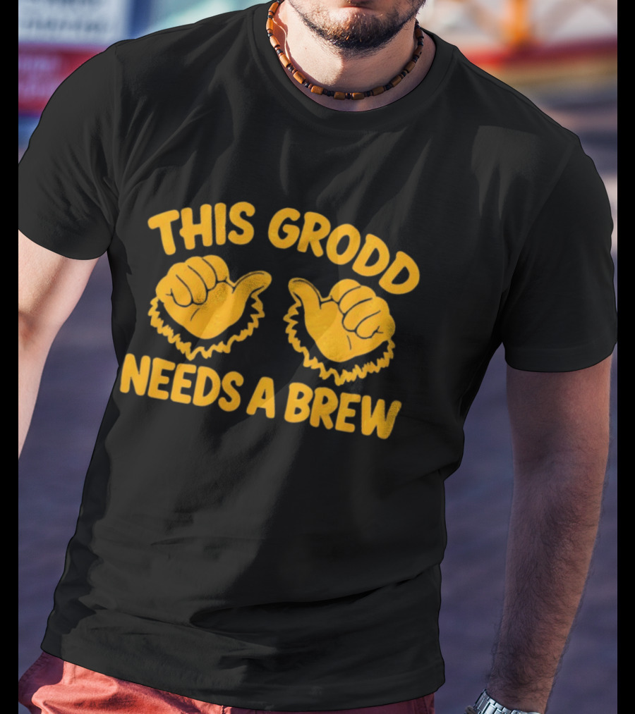 This Grodd Needs A Brew Funny Gorilla Grodd Thumbs Up T-Shirt