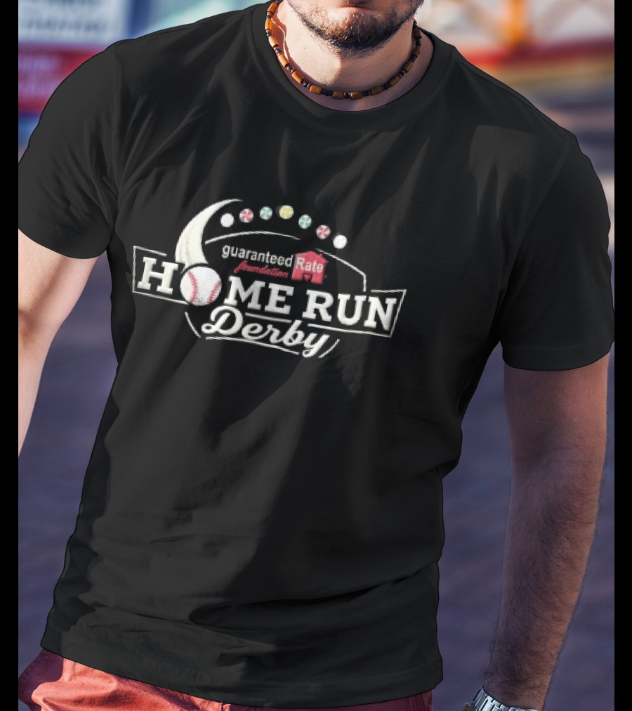 Guaranteed Rate Foundation Home Run Derby Baseball Peppermint Candy Motion Trail T-Shirt