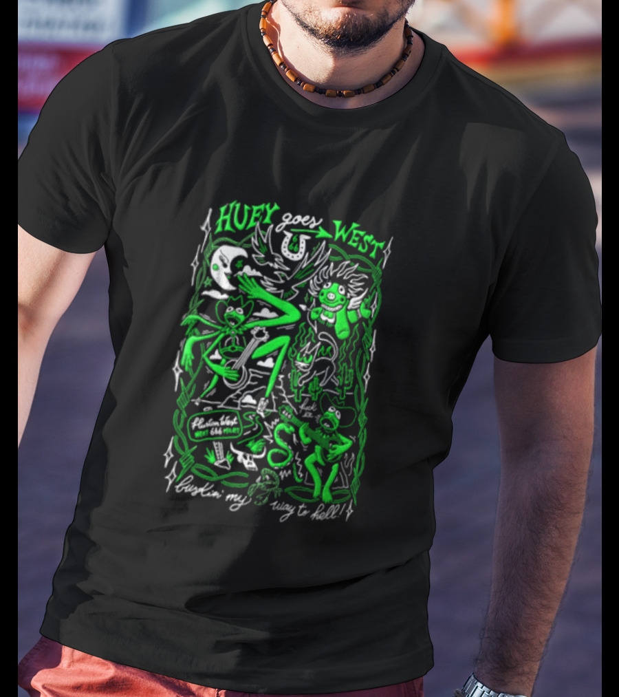 Huey Goes West Fluston West Next 666 Miles Bustin My Way To Hell T-Shirt