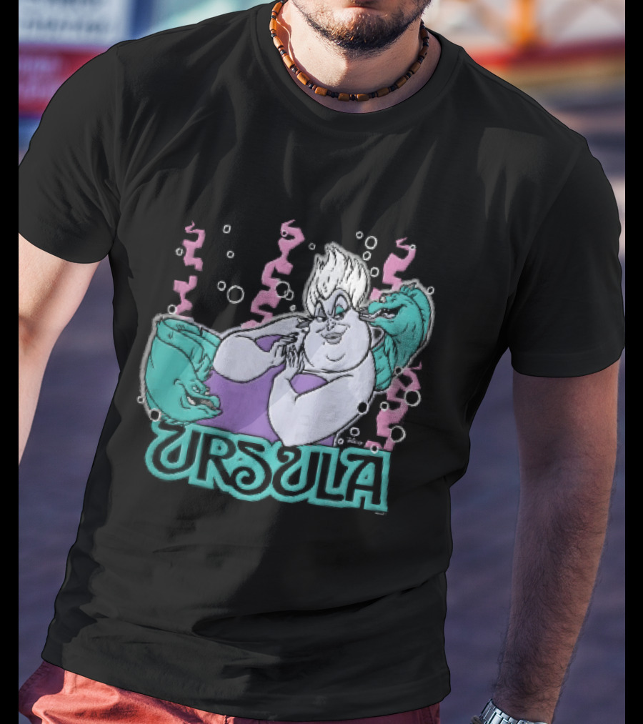 Disney Ursula Sea Witch Villain Eels Bubbles Seaweed T-Shirt