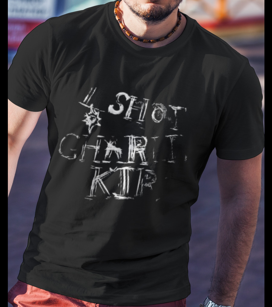 Charlie Kirk Shot Chalk Line Scratchy Distressed T-Shirt