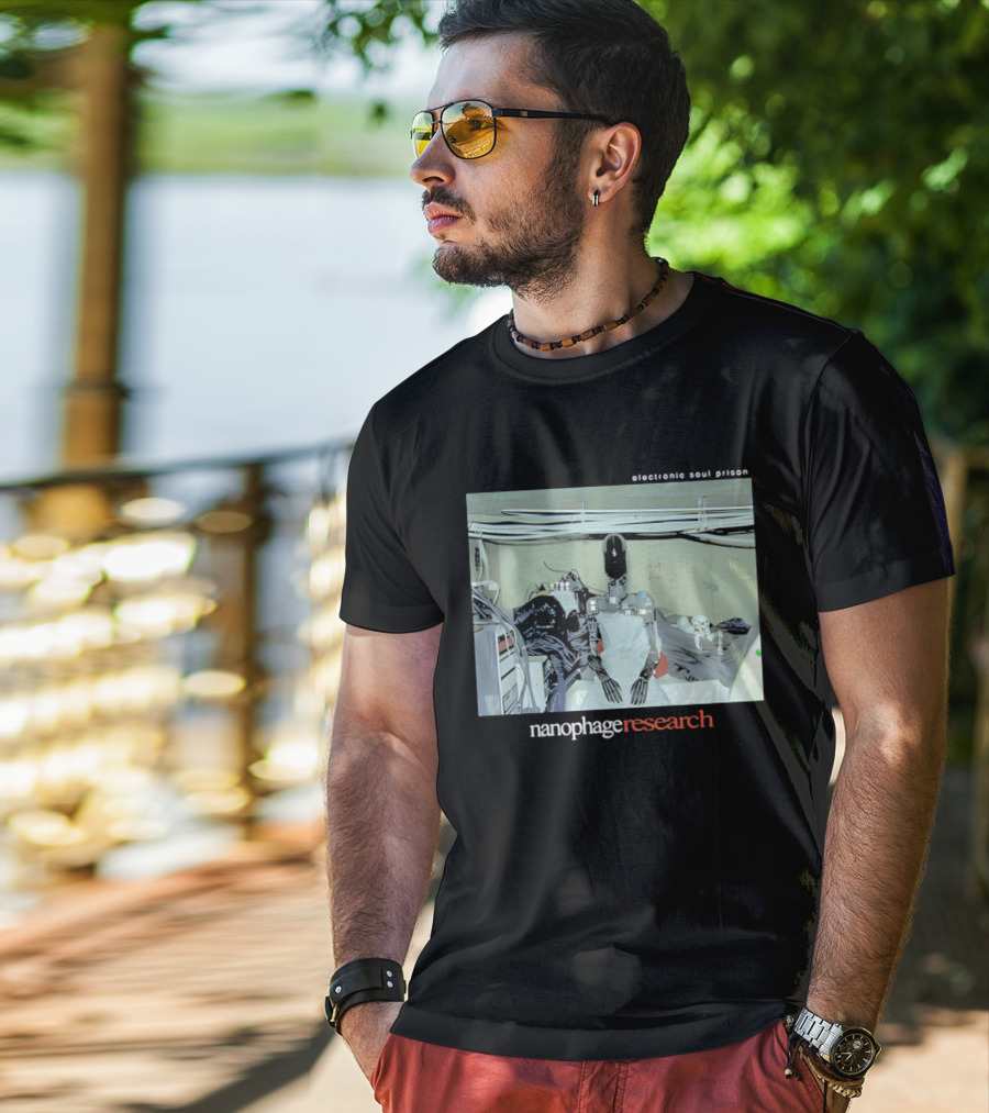 Electronic Soul Prison Nanophage Research Robot Skeleton Laboratory T-Shirt