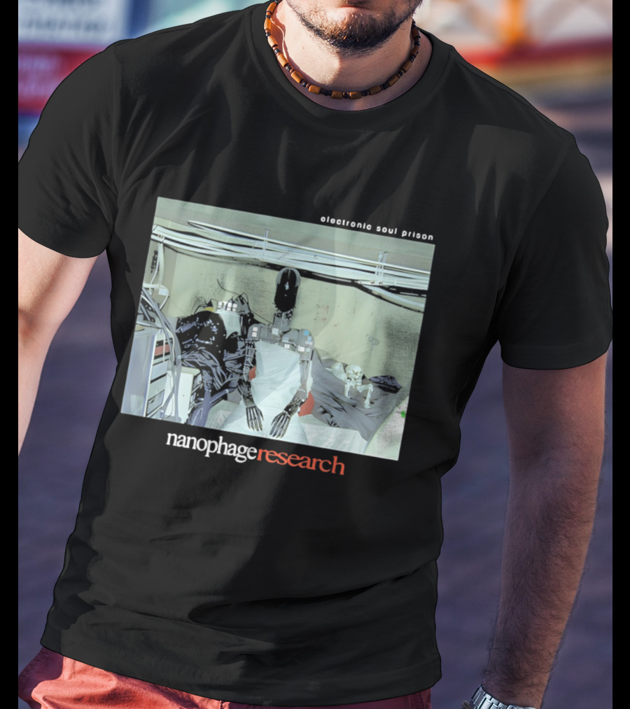 Electronic Soul Prison Nanophage Research Robot Skeleton Laboratory T-Shirt