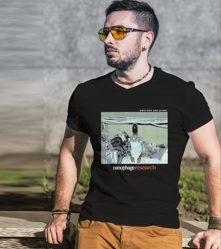 Electronic Soul Prison Nanophage Research Robot Skeleton Laboratory T-Shirt