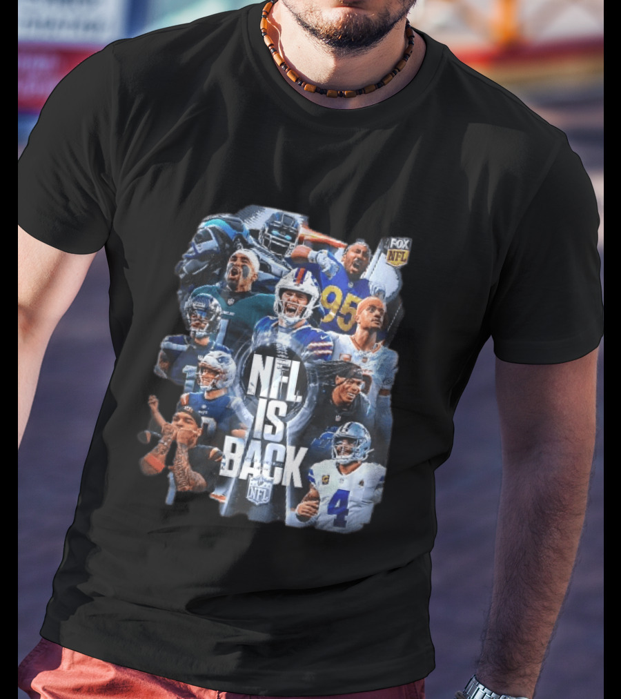 Fox NFL Is Back Vince Lombardi Trophy Football Player Collage T-Shirt