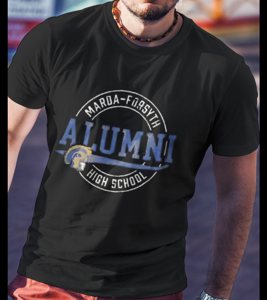 Maroa Forsyth High School Alumni Trojan Helmet Swoosh Frame T-Shirt