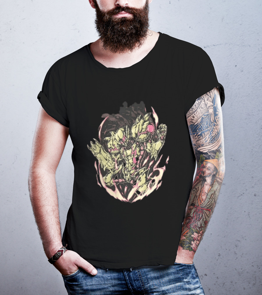 Metroid Samus Aran Suit Glowing Aura Halftone Powering Up T-Shirt