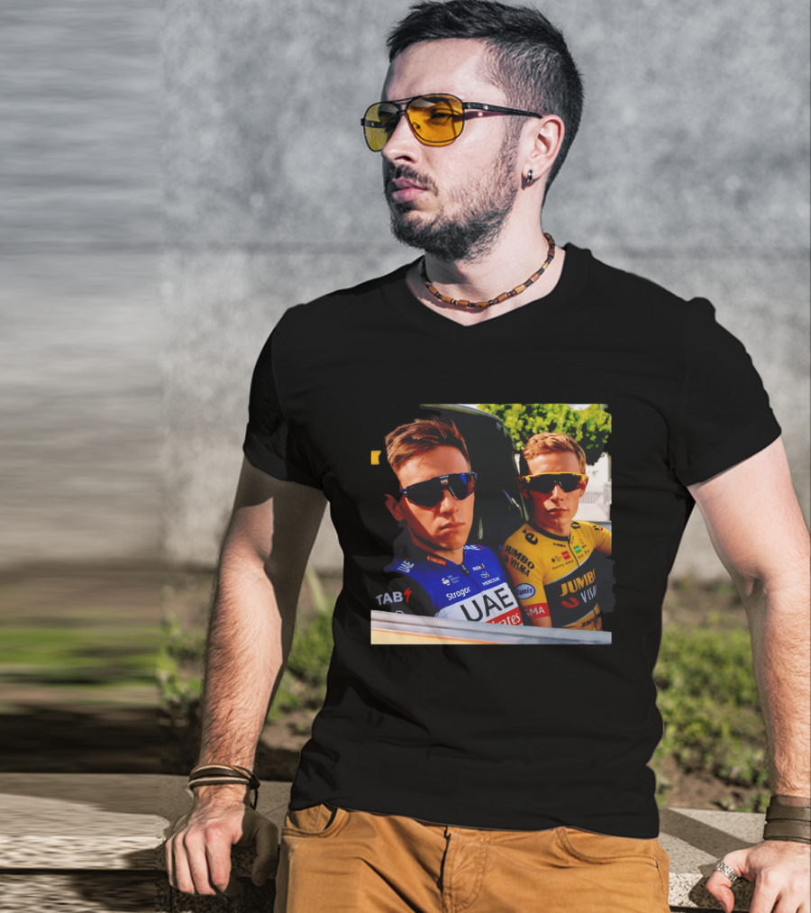 UAE Team Emirates And Jumbo Visma Cycling Rivals Tadej Pogačar Jonas Vingegaard T-Shirt