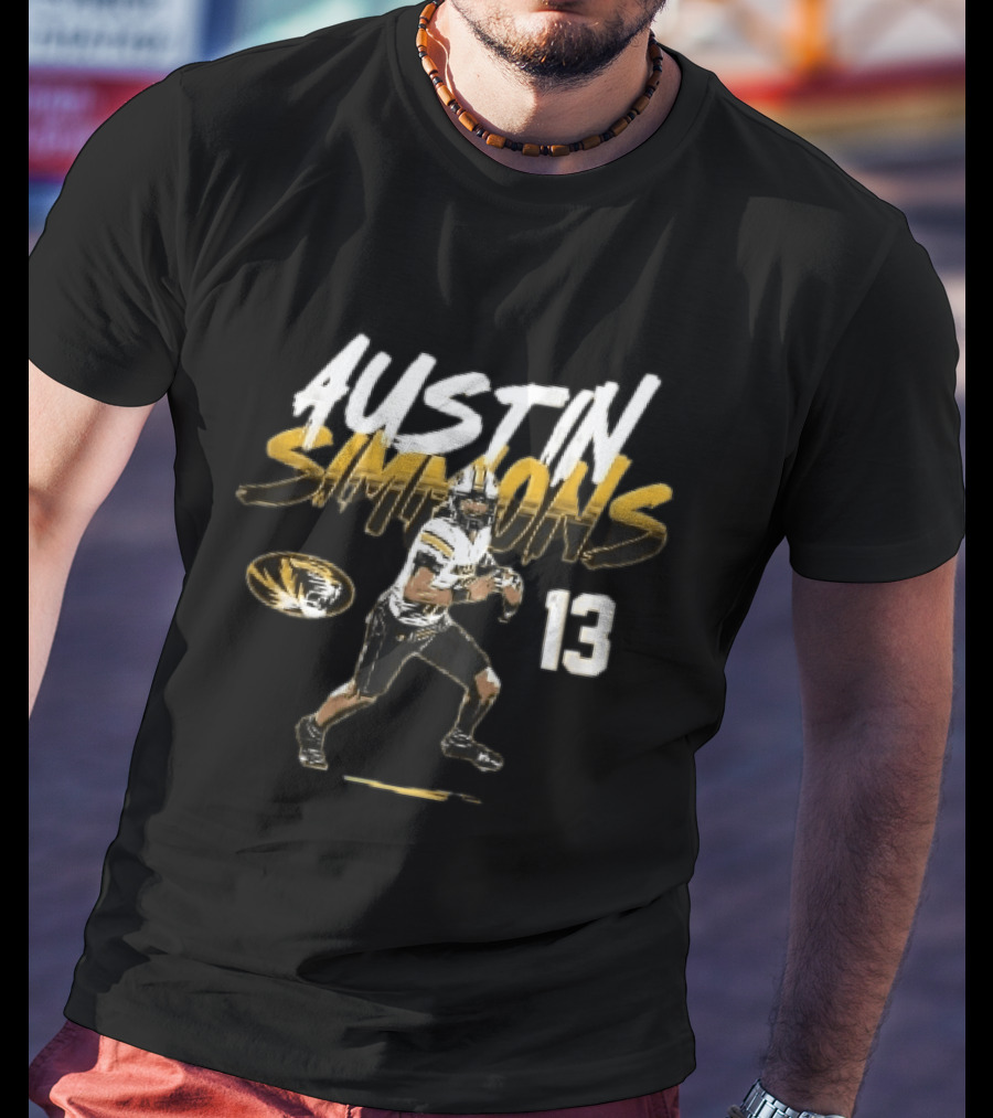 Missouri Tigers Austin Simmons 13 Quarterback NCAA Football T-Shirt