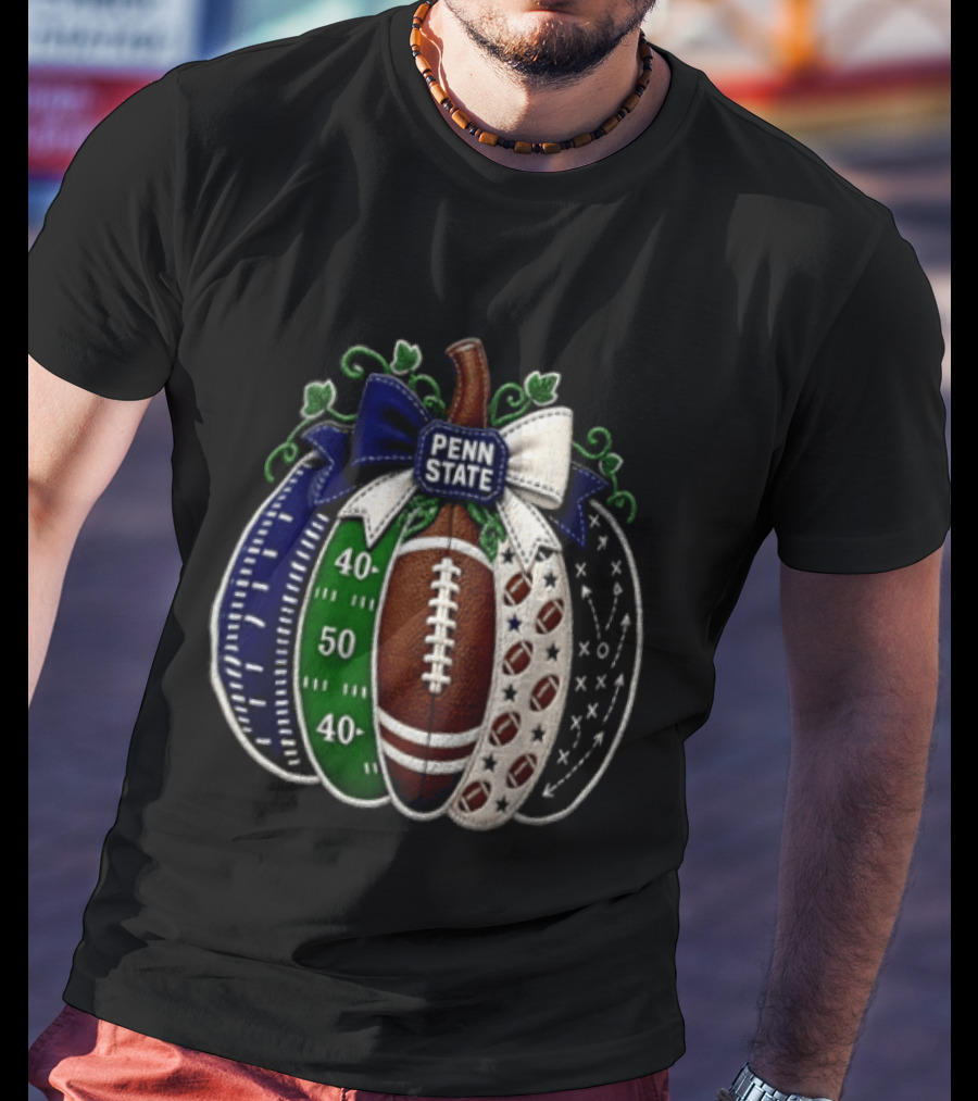 Penn State Football Pumpkin Fall Sports Season Football Decor T-Shirt